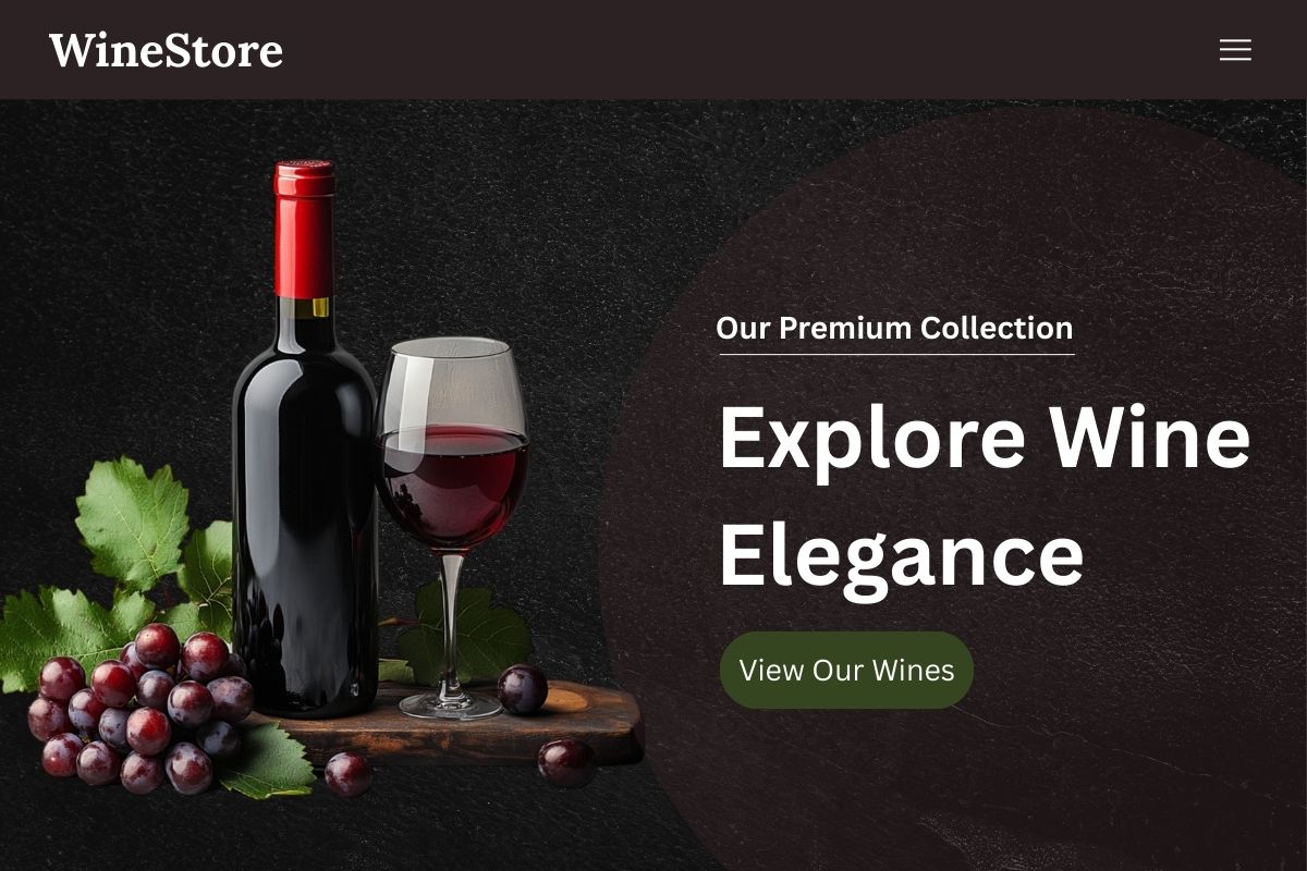 Wine Store Website Banner — graphic design by Hima Thanki