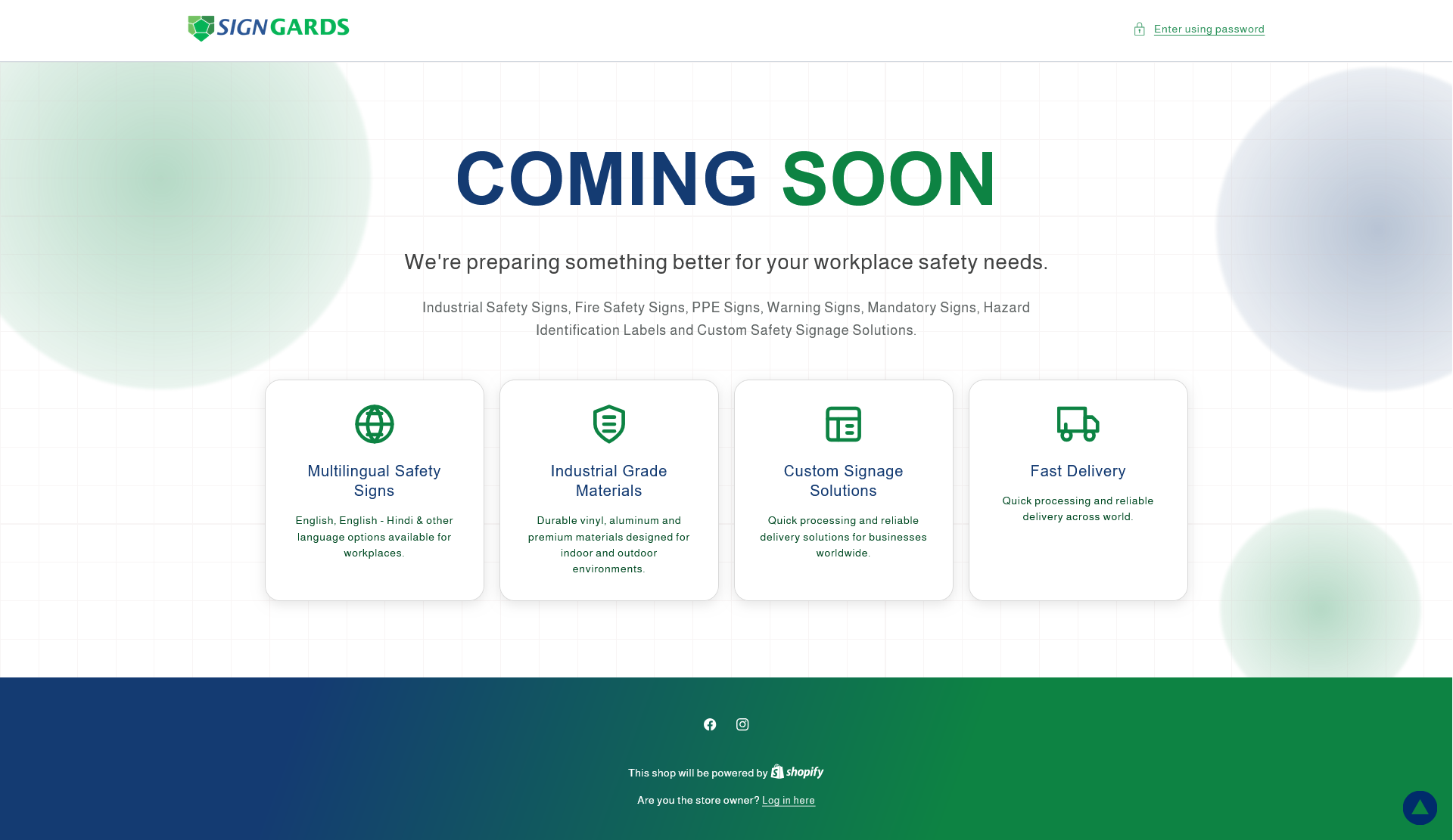 SIGNGARDS Shopify Store page 2