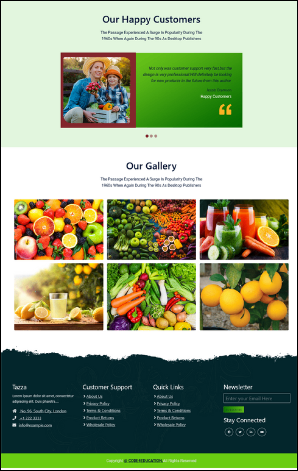 Corporate Website – TazZA page 2