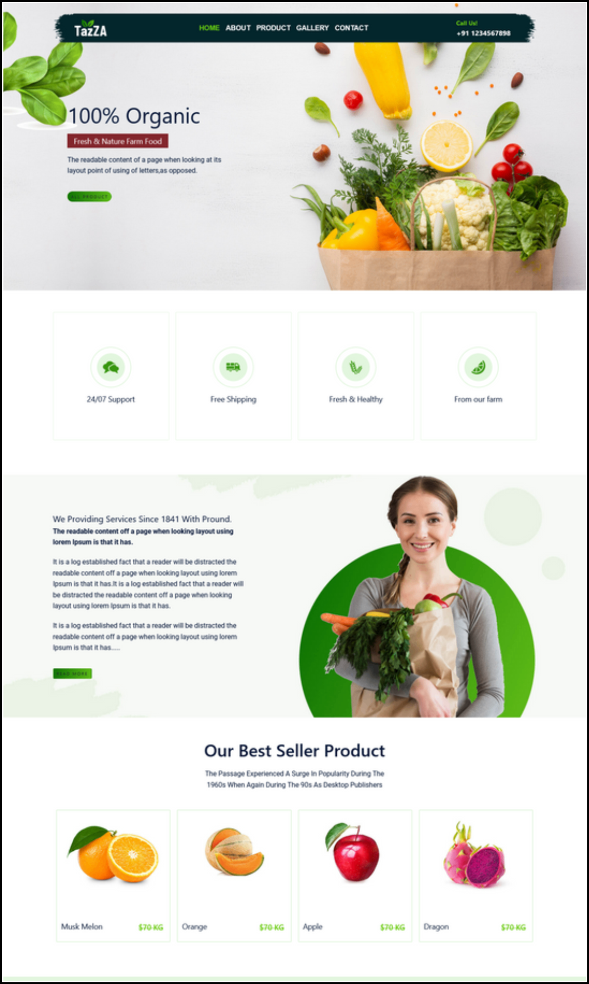 Corporate Website – TazZA website mockup